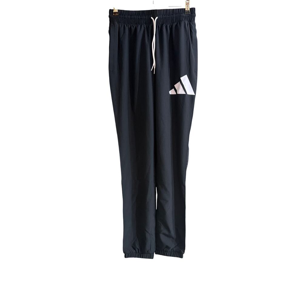 Adidas Men's Aeroready Basketball Pants Snap Black White Size Small S New